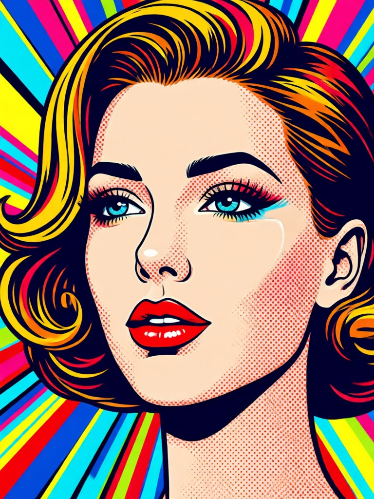 Pop art family portrait in a vibrant style