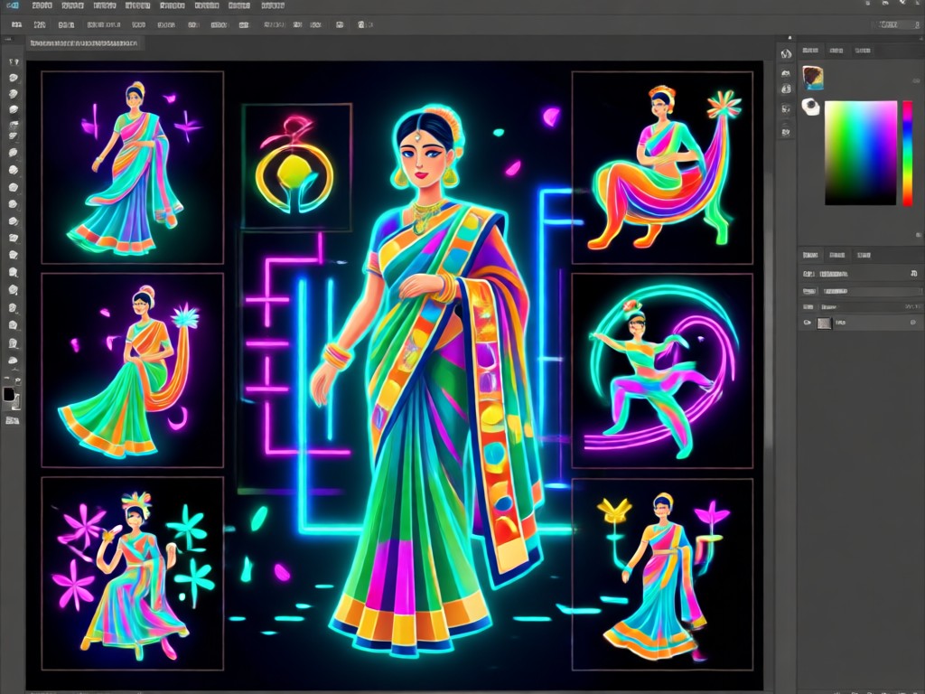 AI saree photo editor before and after comparison