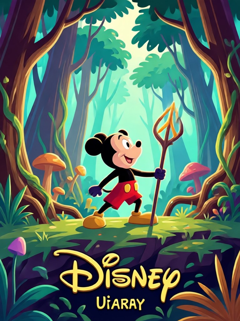 Fantasy Disney princess AI poster
