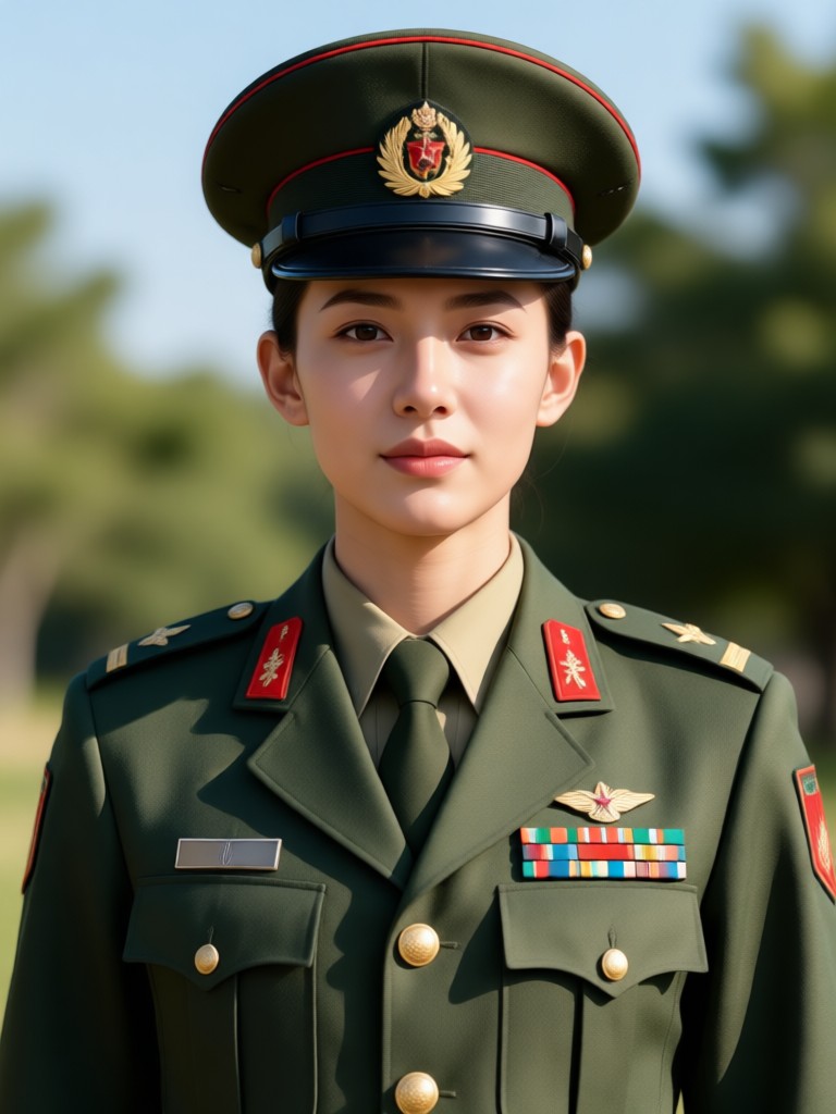Military cosplay photo enhanced with AI