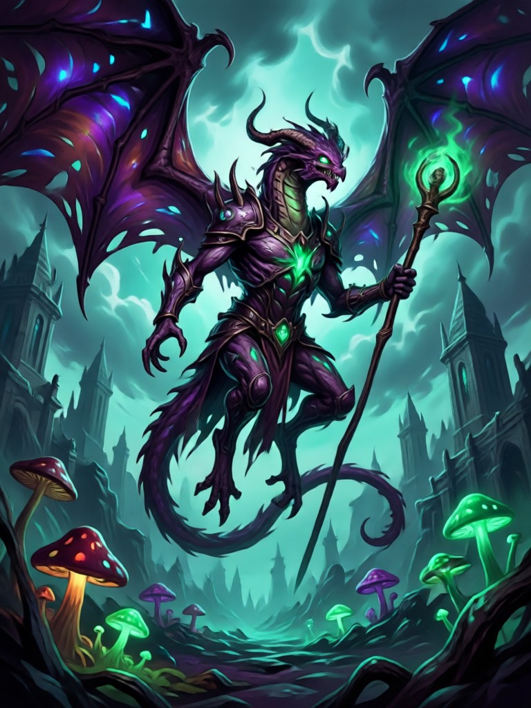 AI dark fantasy art of a withered tree guardian in a misty swamp