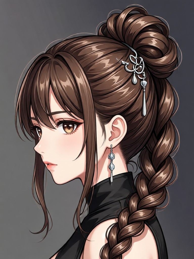 Anime hairstyle transformation to spiky black hair