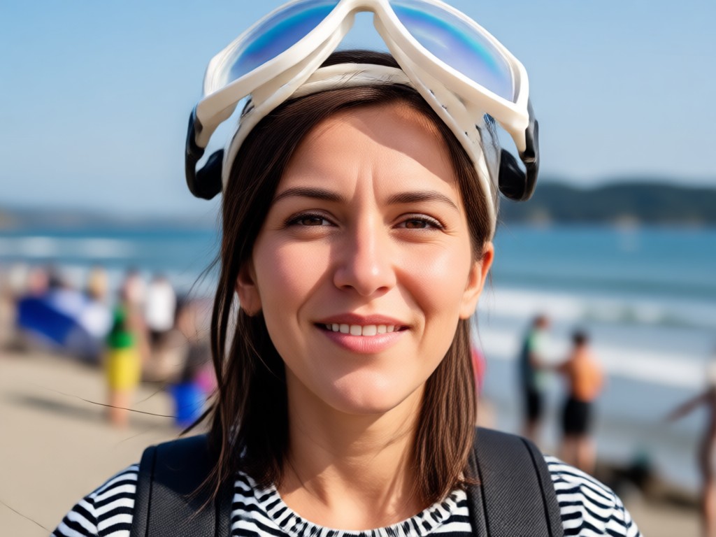 AI generated cinematic low angle beach motorcycle portrait