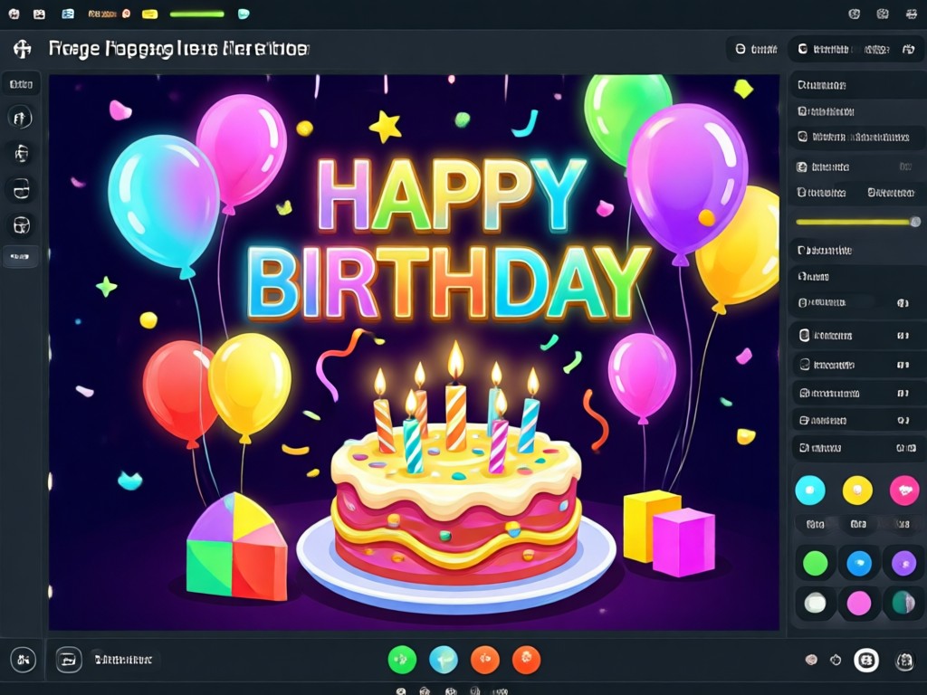 Birthday photo with AI added hat and confetti effects