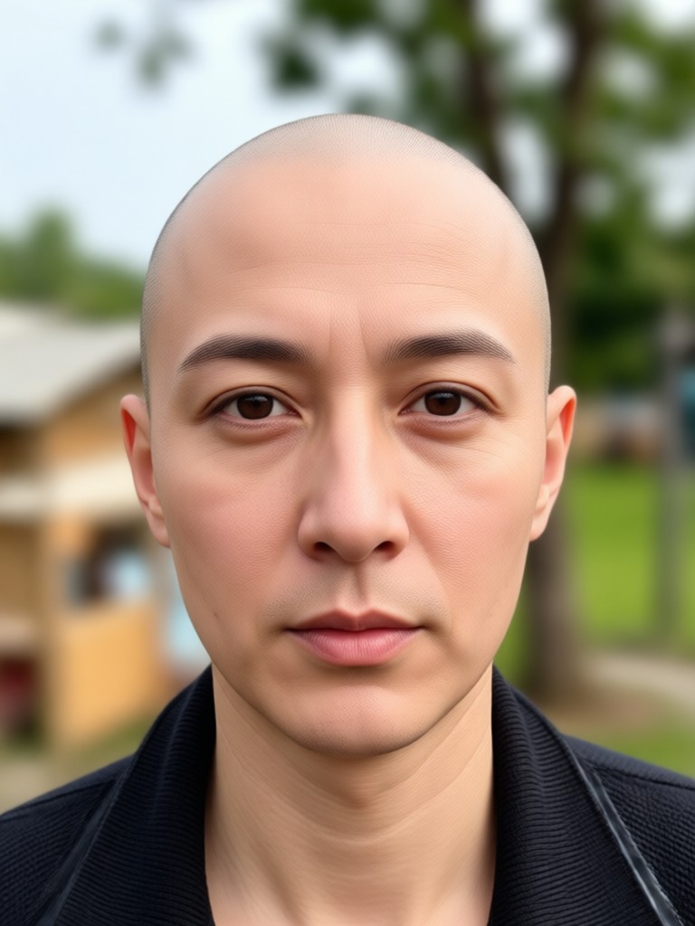 AI generated bald head with stubble option