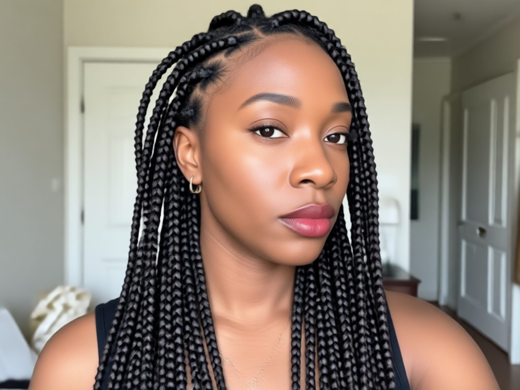 AI tool showing customization of braid color and length