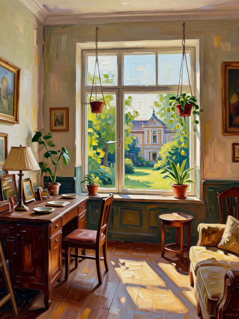 Mobile app showing oil painting conversion process