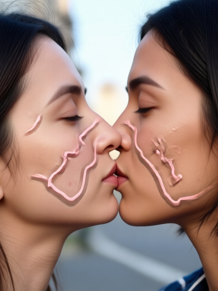 自分自身への優しい愛の額キスアニメーション