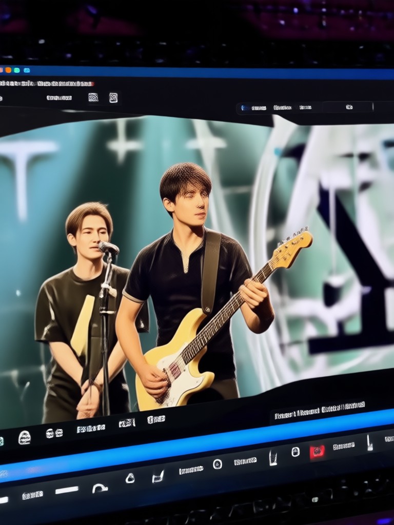 Front row concert kiss AI creation