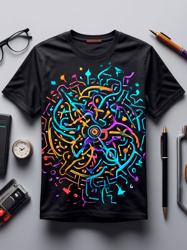 Retro 80s gradient AI shirt design