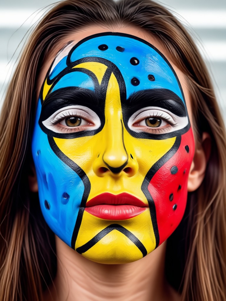 Japan rising sun minimalist face paint