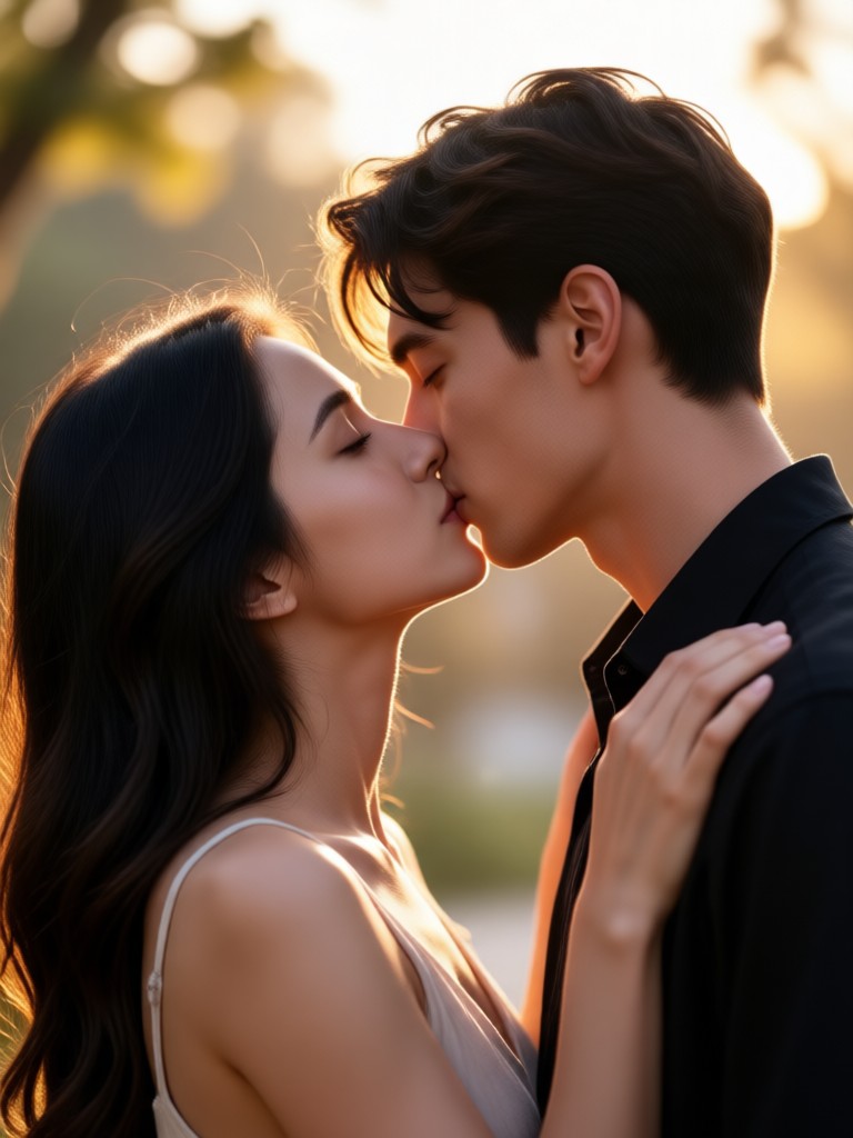 Heyo app creating a love story kiss video