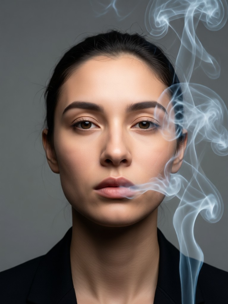 Portrait with dense smoke creating a frame
