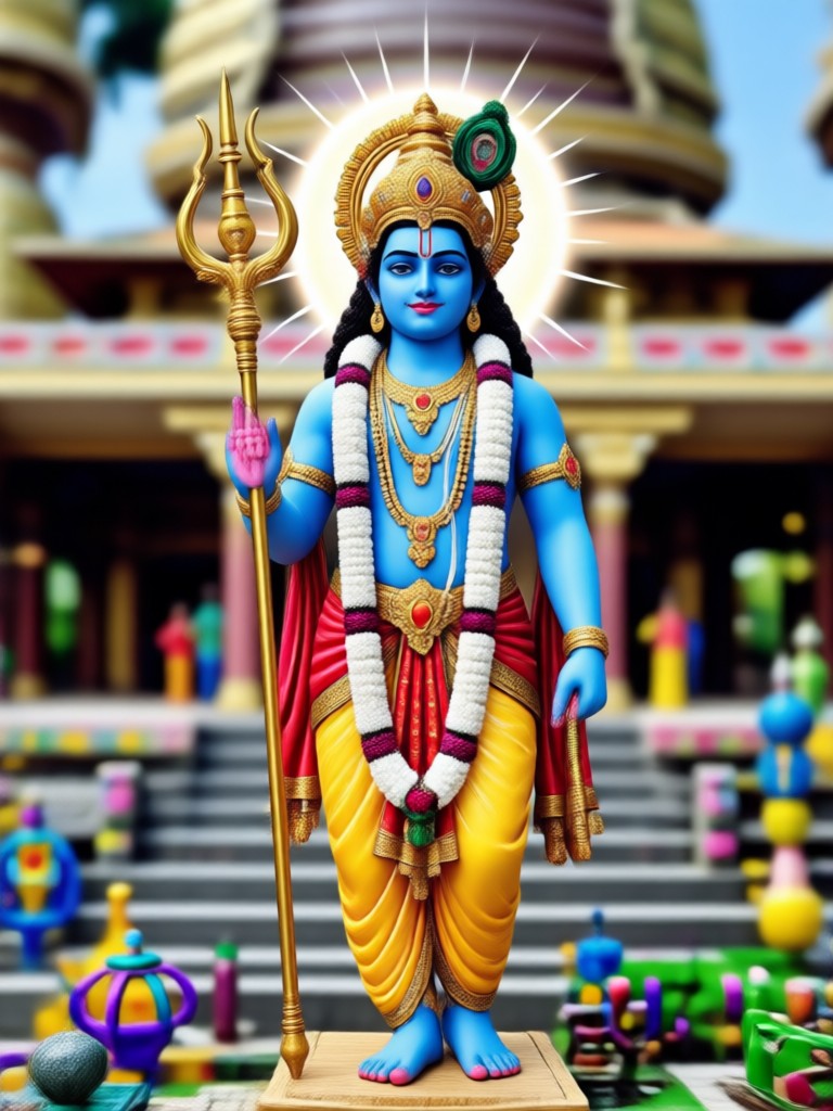 Krishna in cosmic Vishvarupa form celestial AI art
