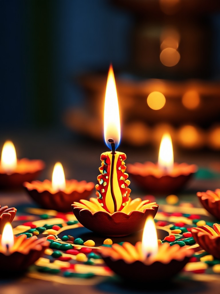 Modern minimalist Diwali AI edit with geometric patterns