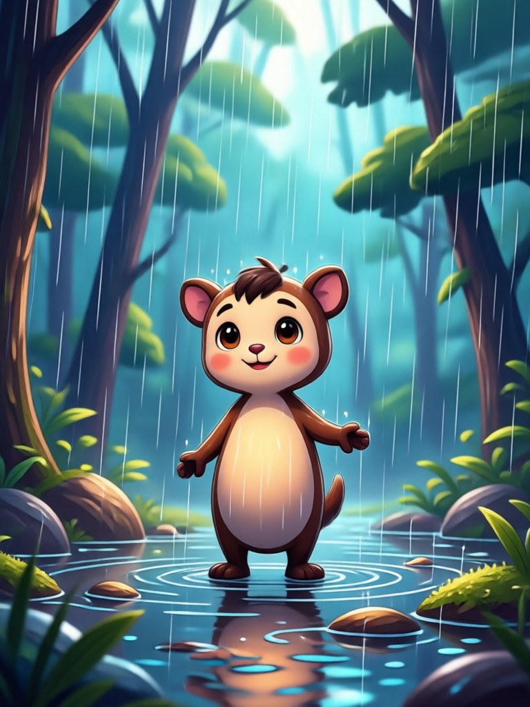 Intimate rainy hug animation sample