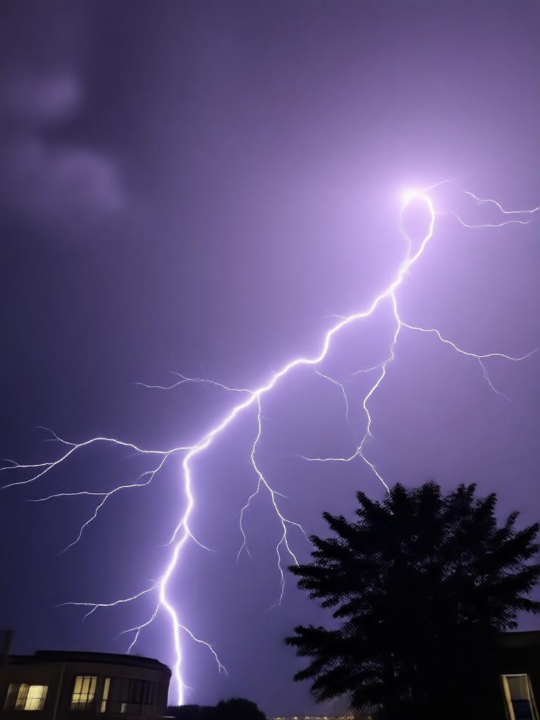 AI video of a lighthouse in a thunderstorm
