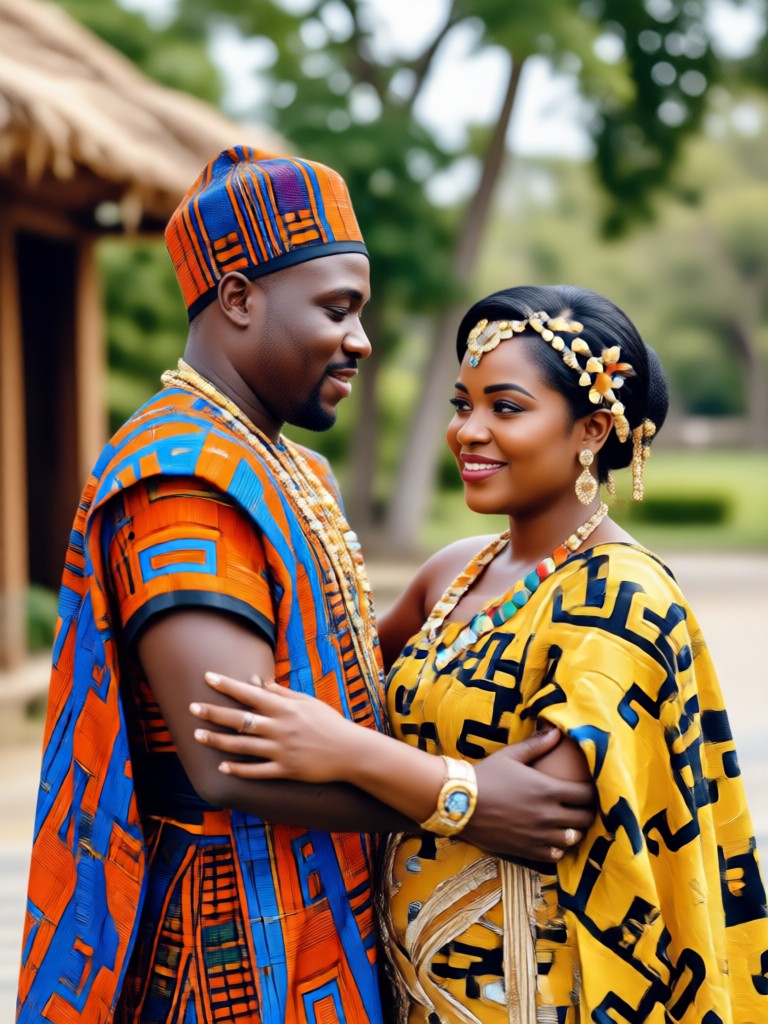 Foto de casal com traje cerimonial Zulu