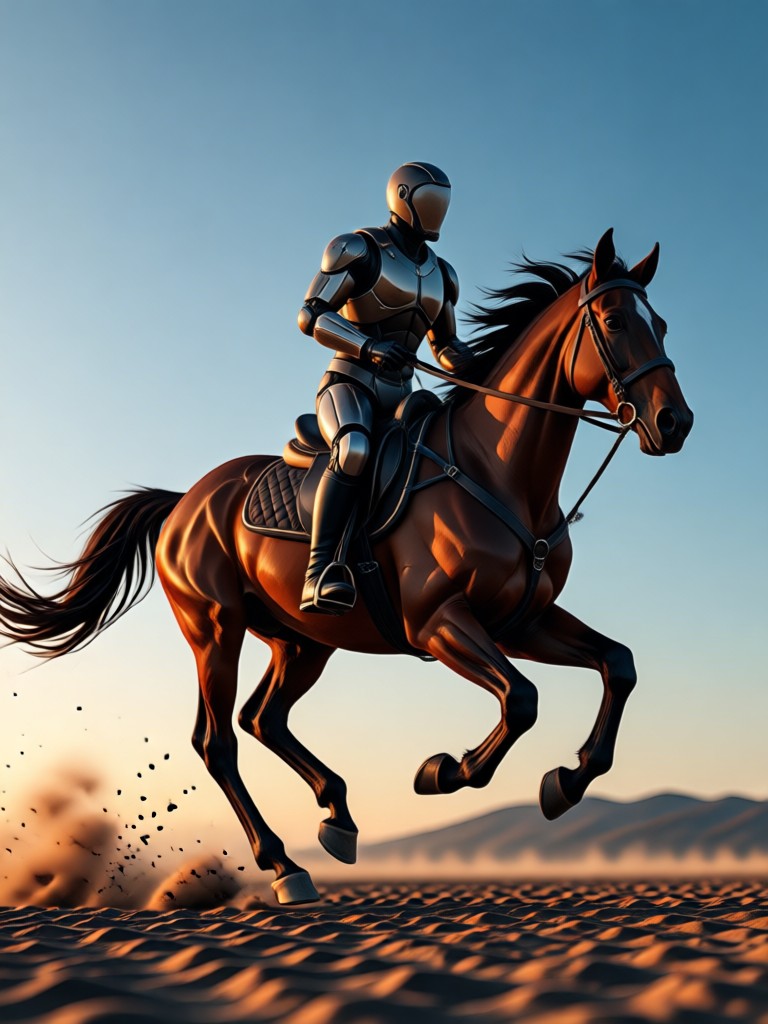 AI video of horse and rider jumping a fence
