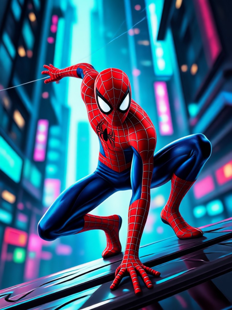 Animated Spider Man style AI generation