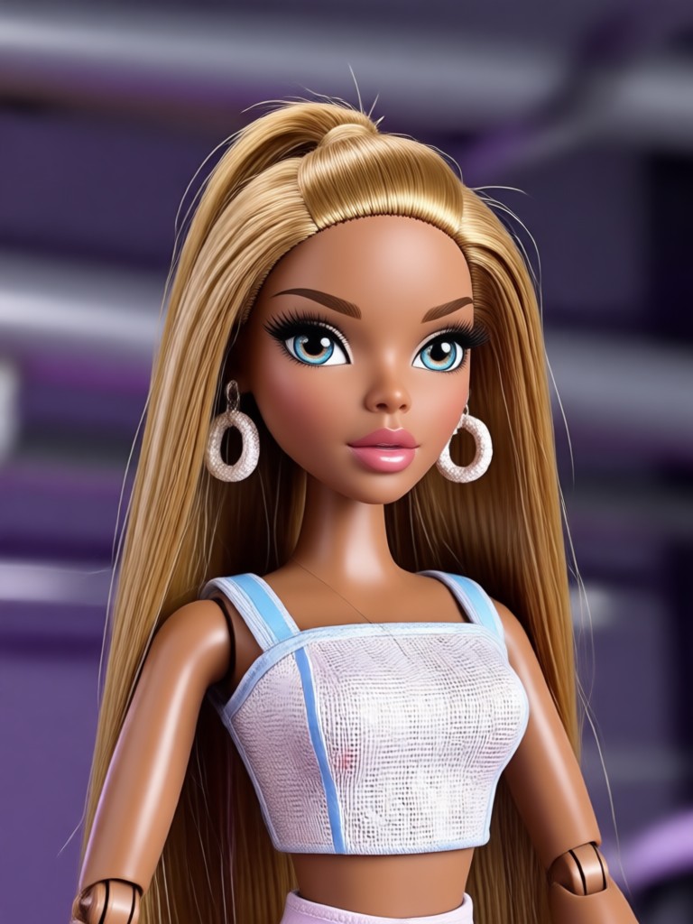 Bratz inspired AI portrait with edgy streetwear