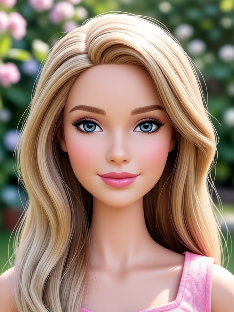 Pratinjau aplikasi yang menunjukkan antarmuka filter Barbie