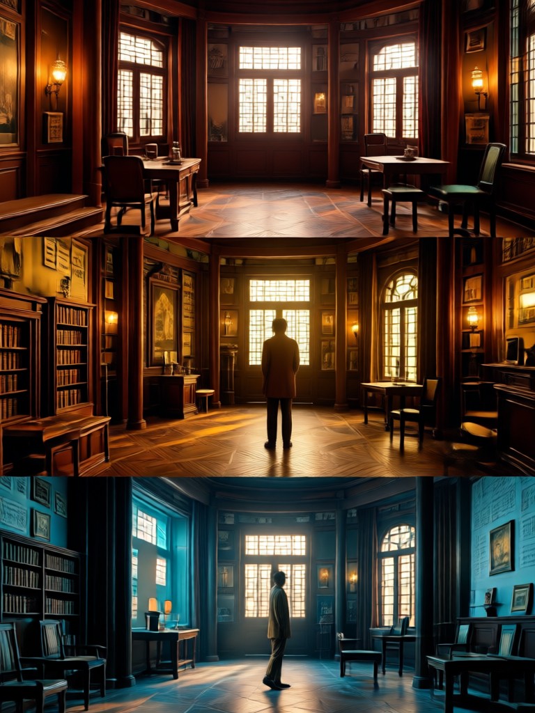 Before and after of cinematic 3 layer AI edit