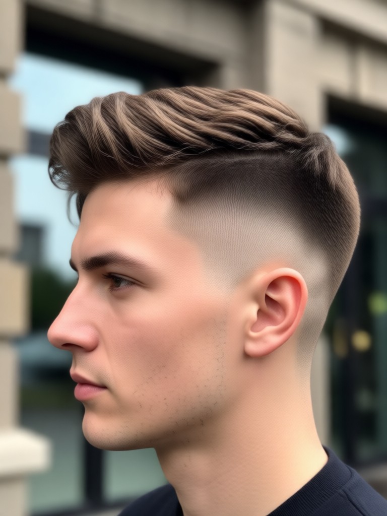 Medium Fade in KI-Buzz-Cut-Filter verwandelt