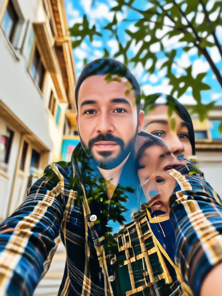 Abstrakte Kunst-Doppelbelichtungsfotoeffekt