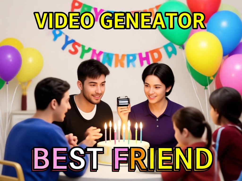 AI generated photo montage video for a birthday