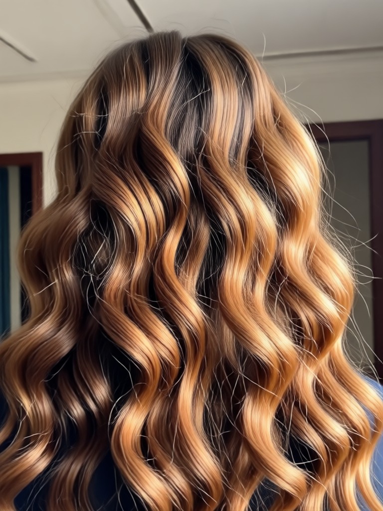 Dramatic voluminous wavy hairstyle created with AI