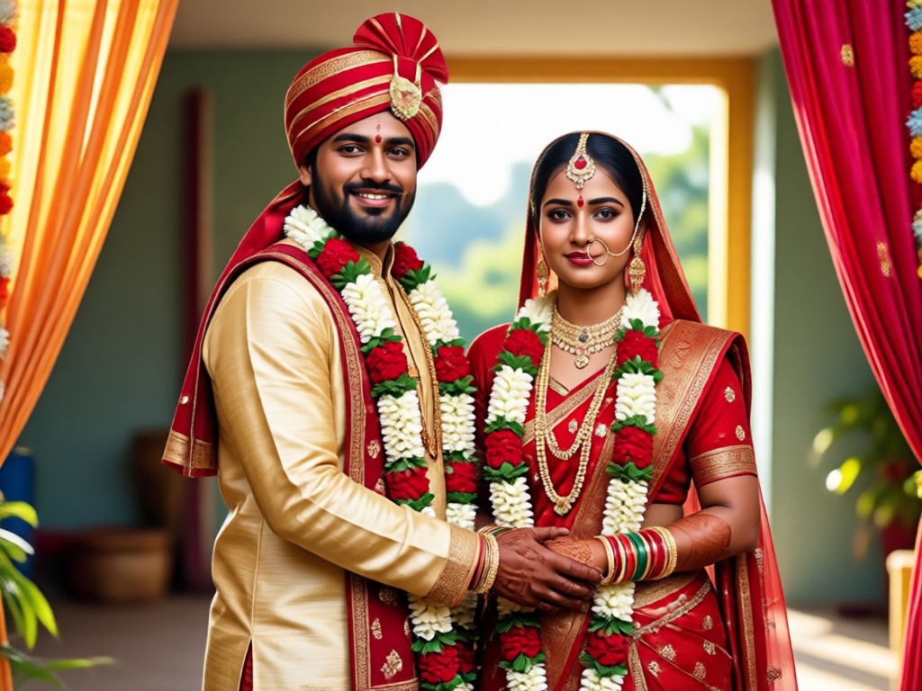 ländliche indische dorfhochzeitskulisse ai