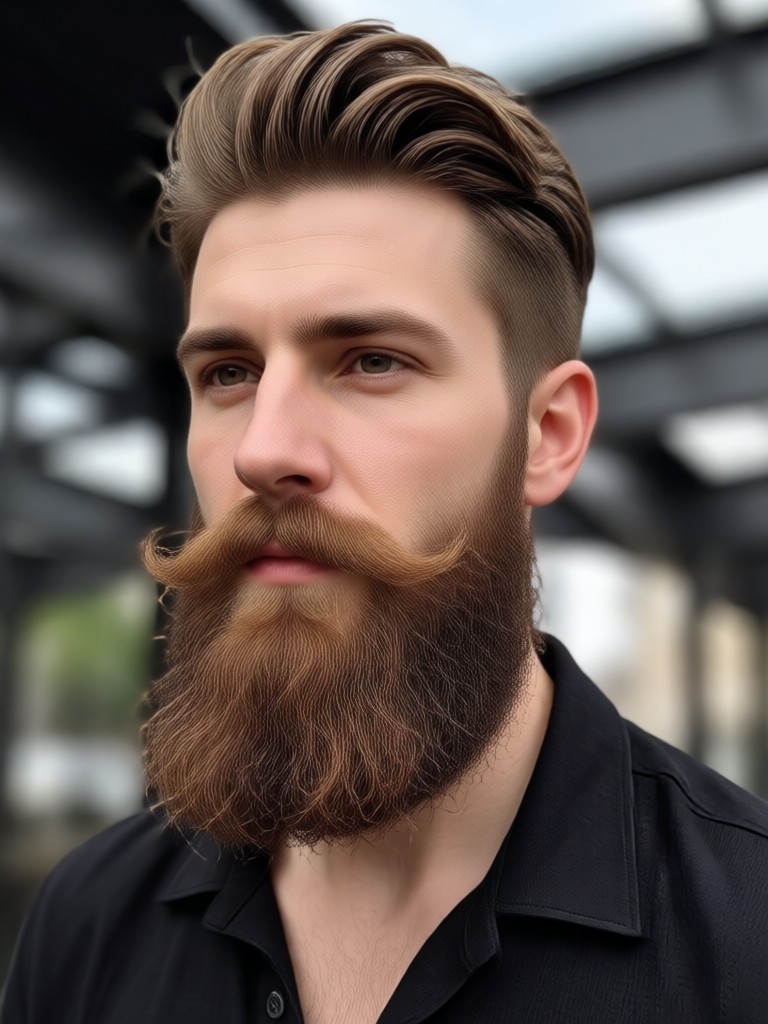 Before and after using an online beard filter app