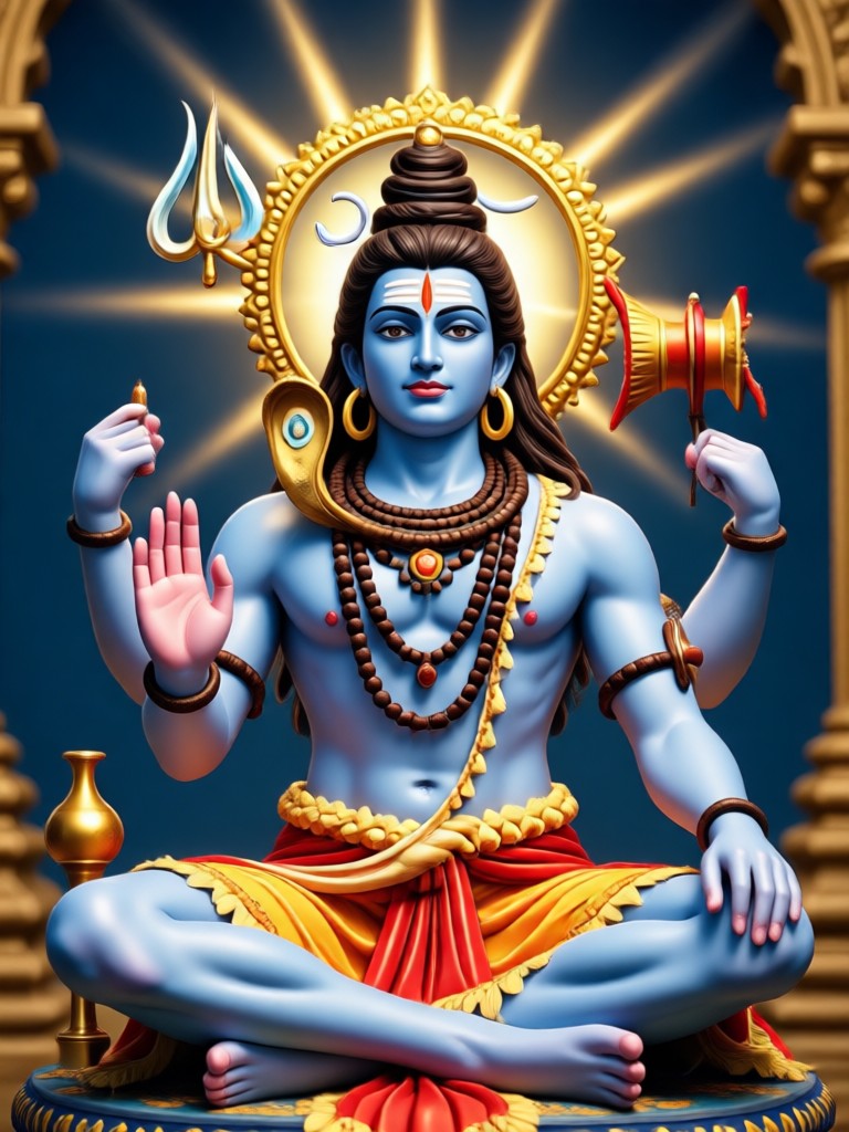 Shiva com serpente e damru gerado por IA