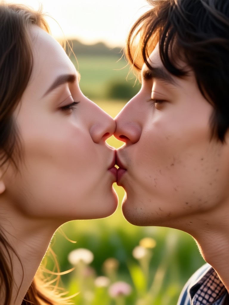 Country road embrace kiss AI video