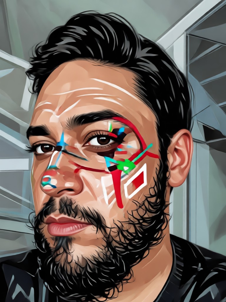 Festive Latina portrait with vibrant colors