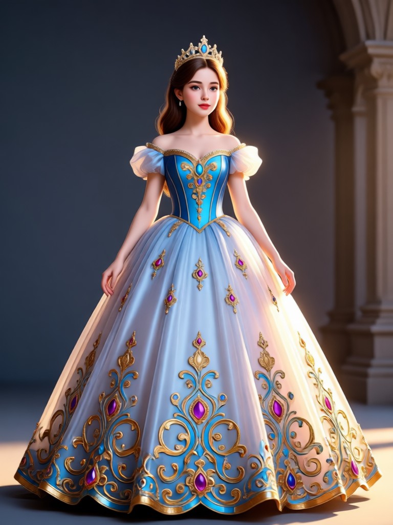 Group princess dress change AI video with friends