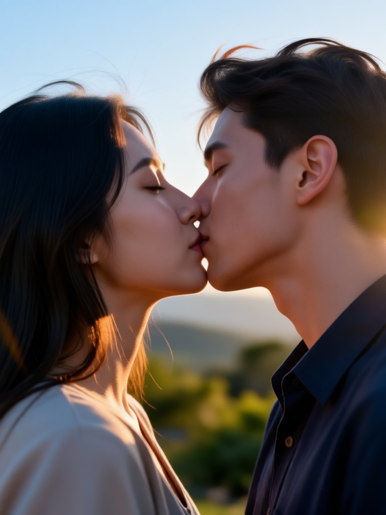 AI generated loving kiss with heartfelt message
