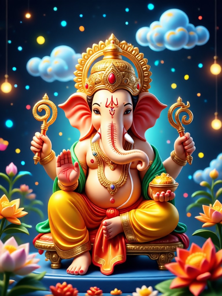 AI generated Ganesha blessing with modak