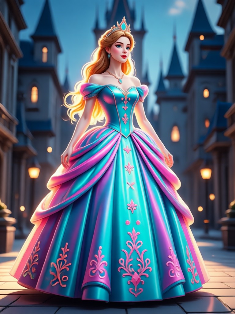 Mermaid princess style AI dress transformation video