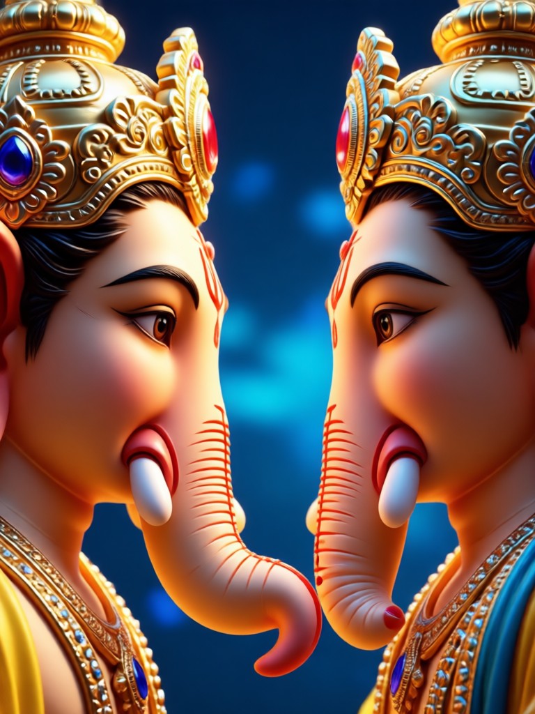 फूलों की मंडप में गणपति के साथ फेस टू फेस