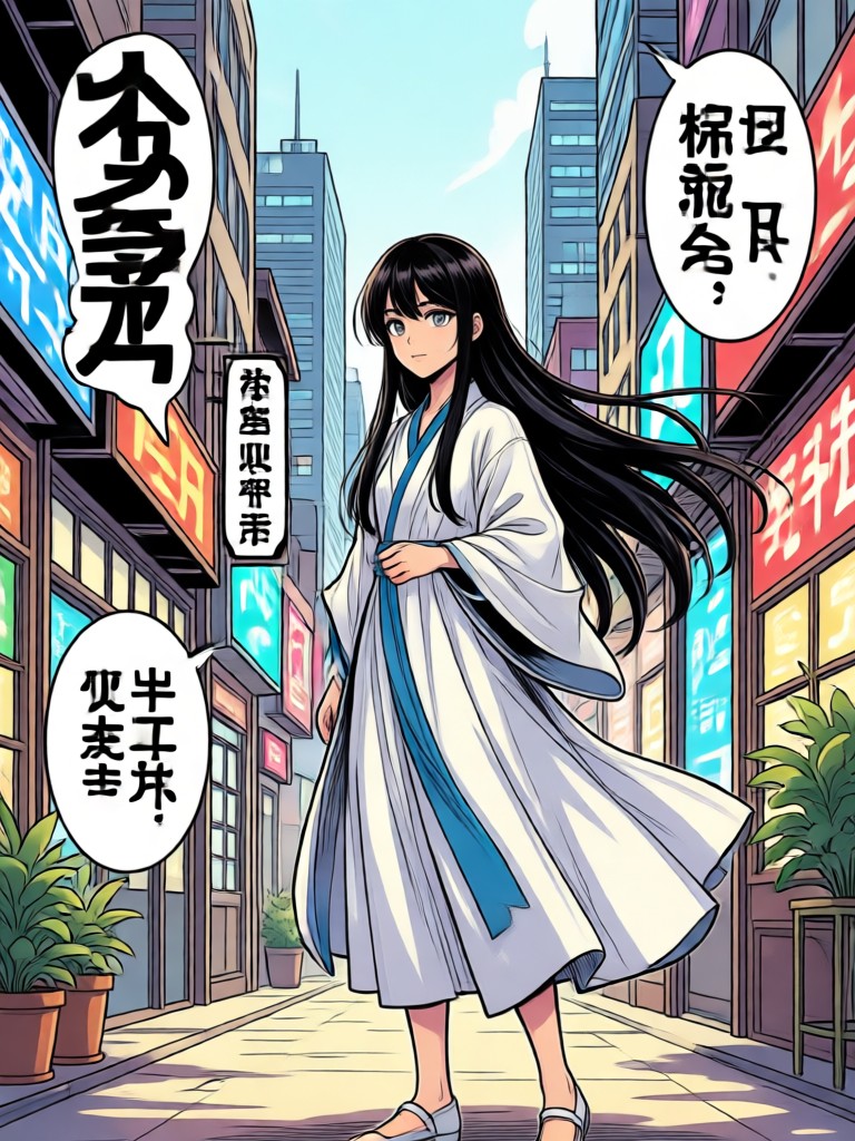 花と少女漫画スタイルの肖像画
