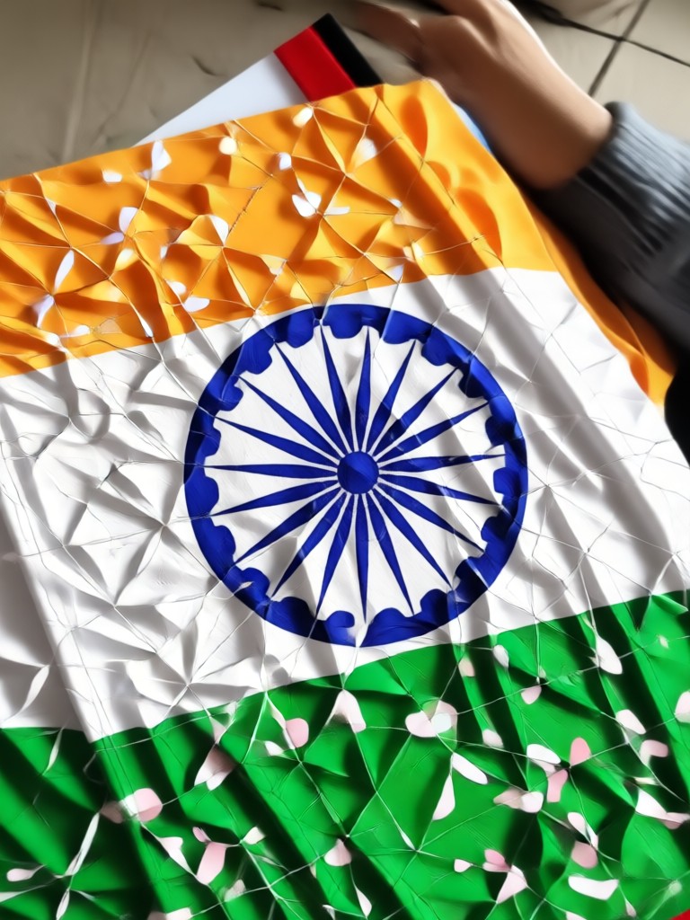 AI generated 3D clay model of Indian flag
