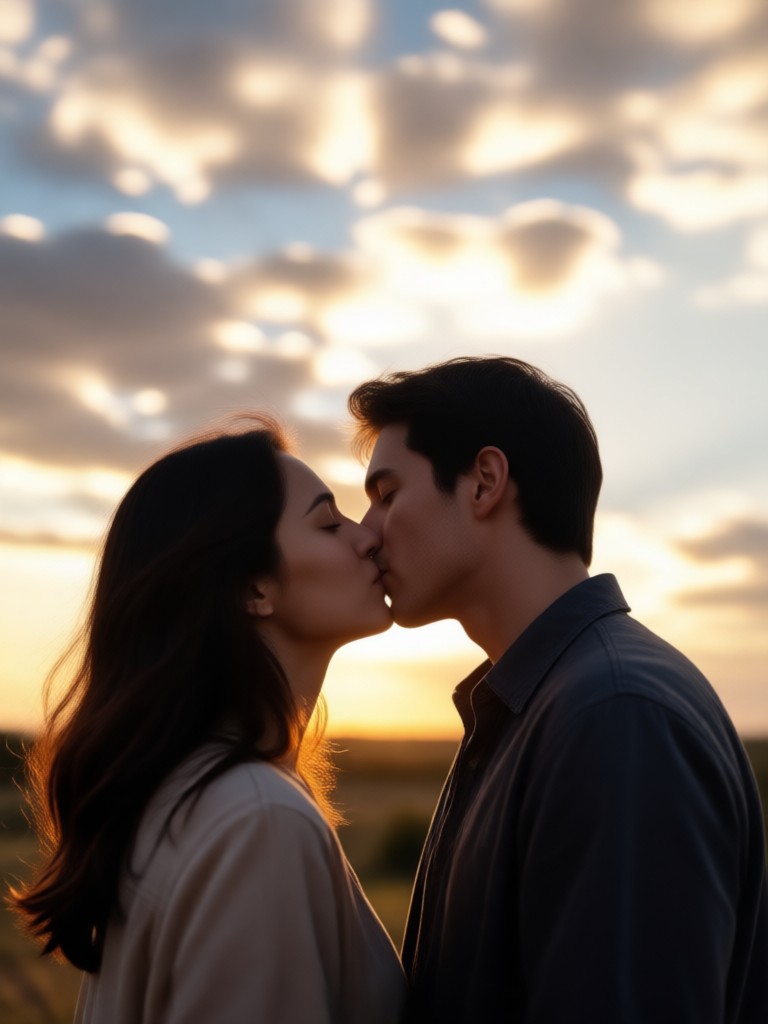 Long distance couple using AI kiss video app