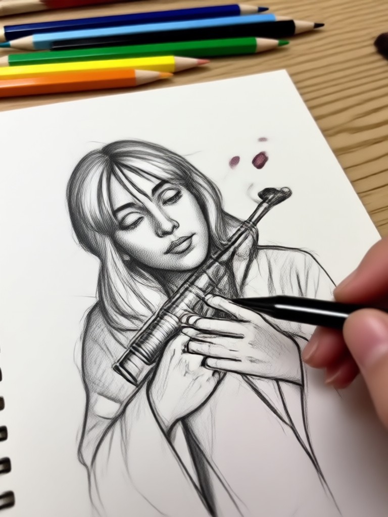 Whimsical sketch video with animated lines