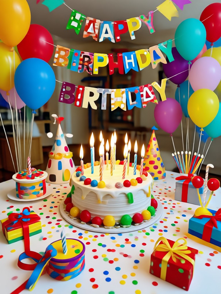 Outdoor picnic birthday scene generated by AI