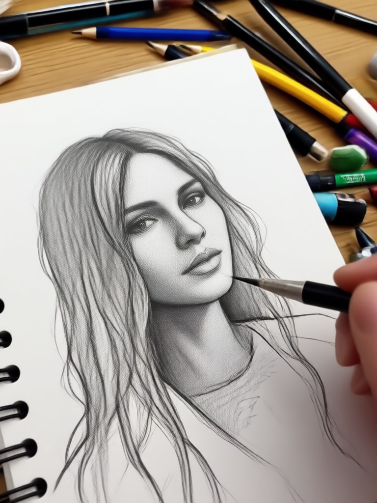 Dynamic action scene as ink sketch video