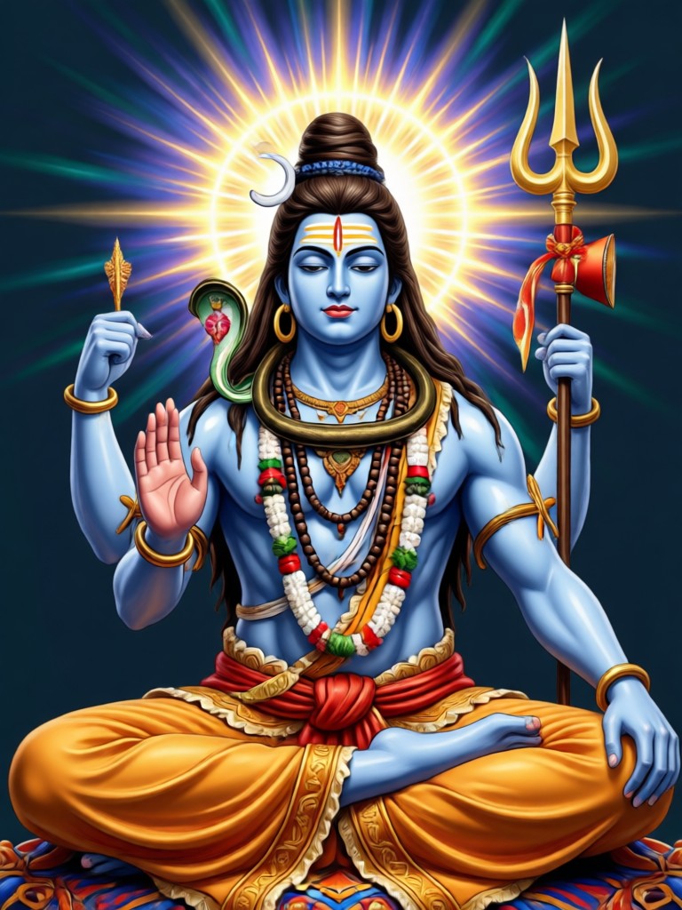 Escultura realista de Mahadev gerada por IA