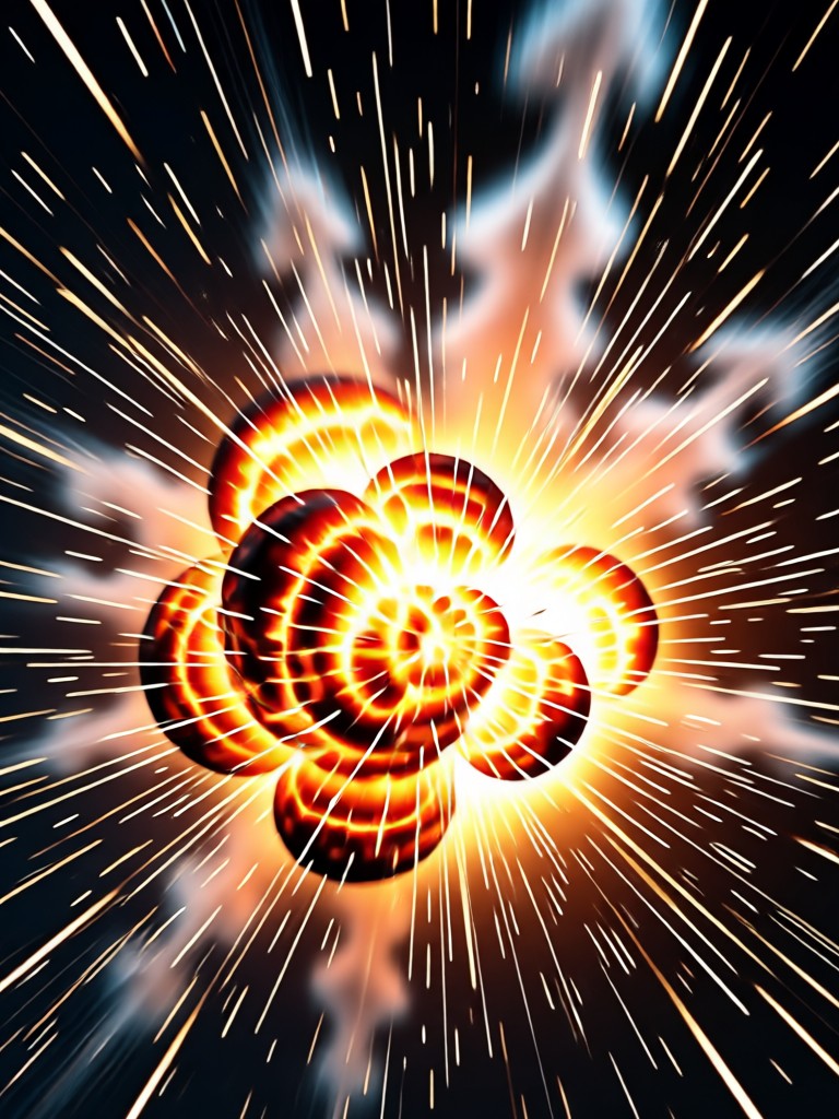 Car action scene with a massive explosion