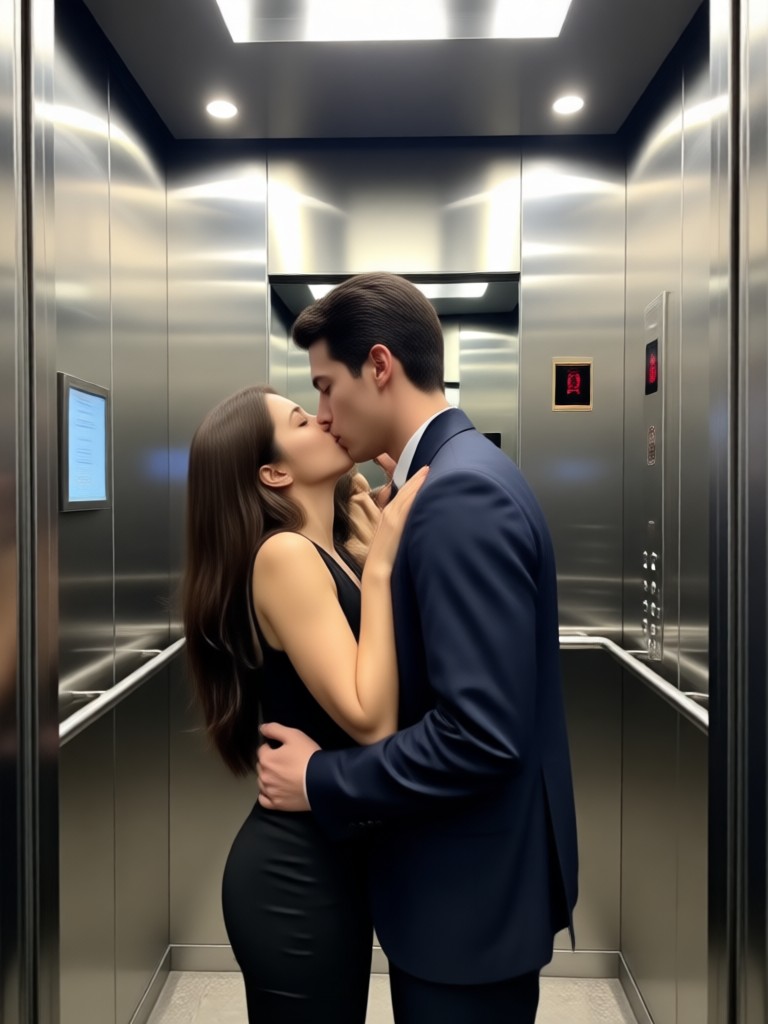 Cinematic secret kiss effect with dramatic lighting